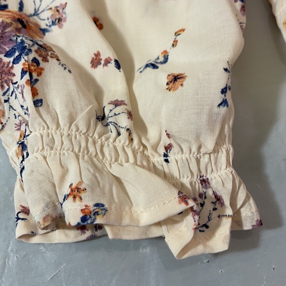 Jolt Floral Shoulderless Smocked Crop Blouse S - Picture 7 of 12